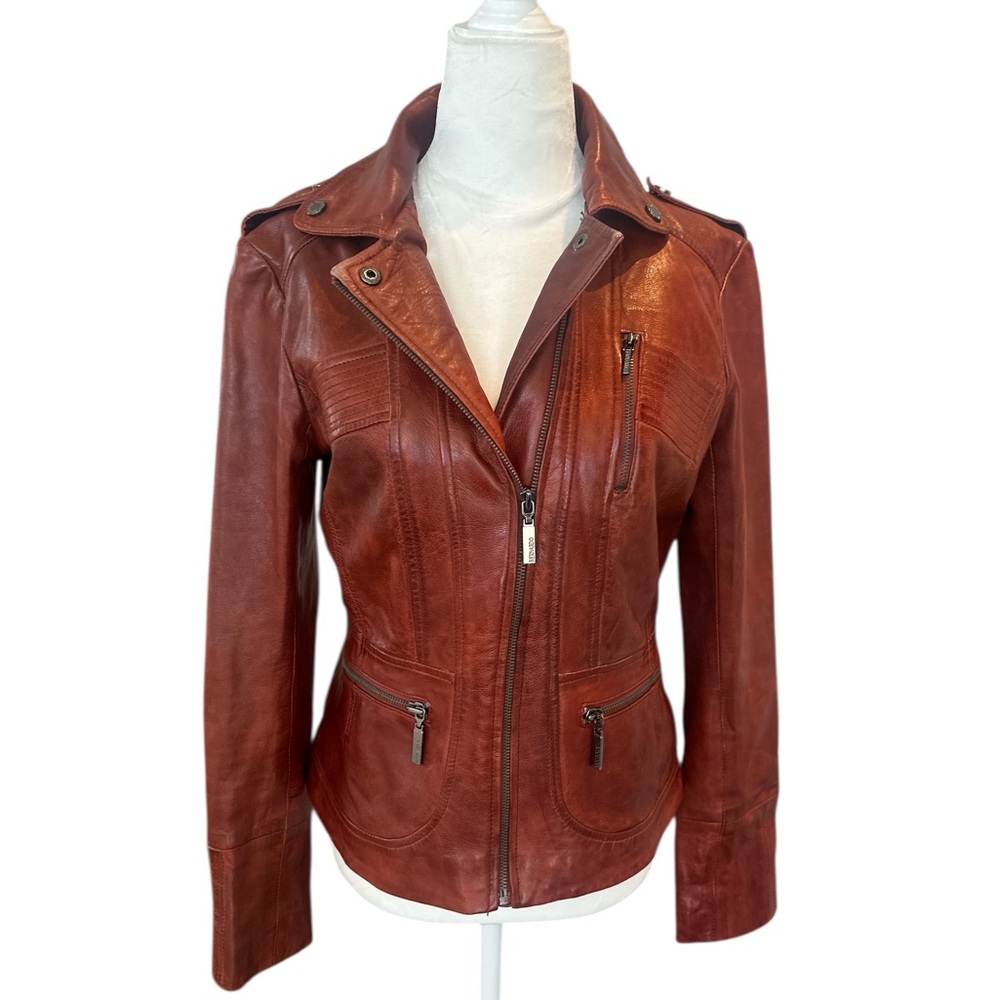 Bernardo Women's Leather Jacket in Rich Brown